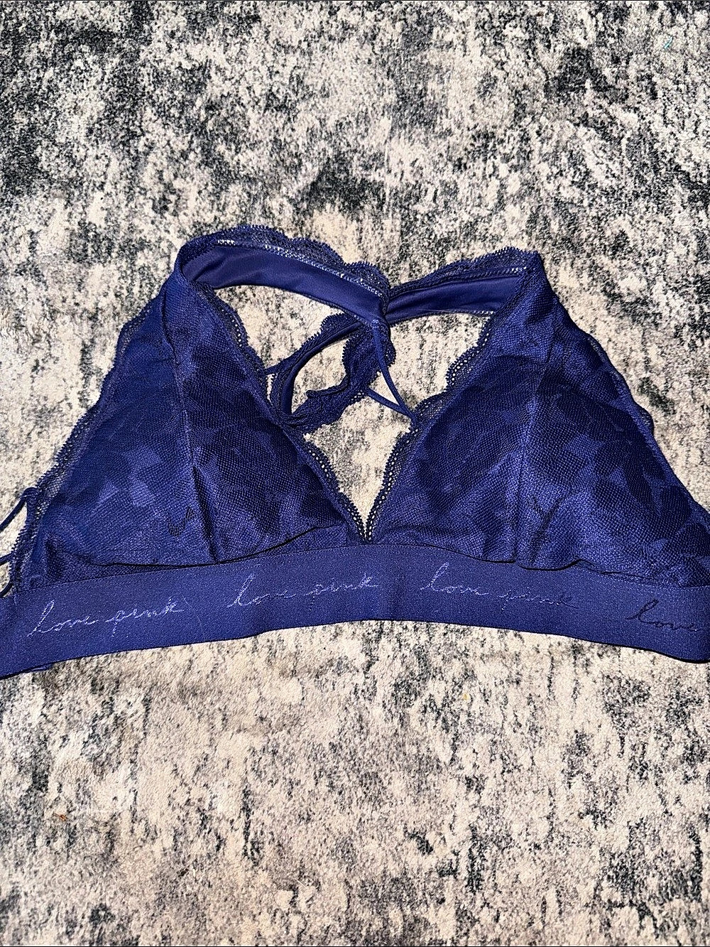 PINK Blue Lace Bra